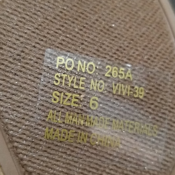 TAN NEUTRAL BEADED SANDAL CORK WEDGES ANKLE STRAPS - Picture 9 of 10